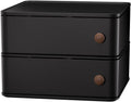 CHANCETSUI Black desk organizer for men: Multi function countertop container for gaming desk, workstation, bathroom storage, square storage box for black aesthetic