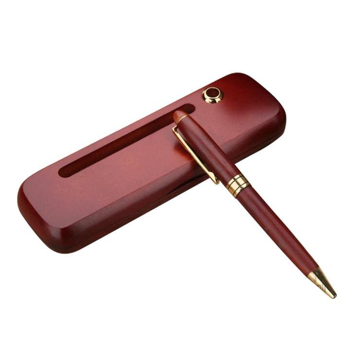 Fancy Minimalist Wooden Pens - Gentlemen Nice Pens Handcrafted Unique Business Pens for Men, Cool Old Fashioned Pen and Case Set Gift for Journal Writing (Single Display)