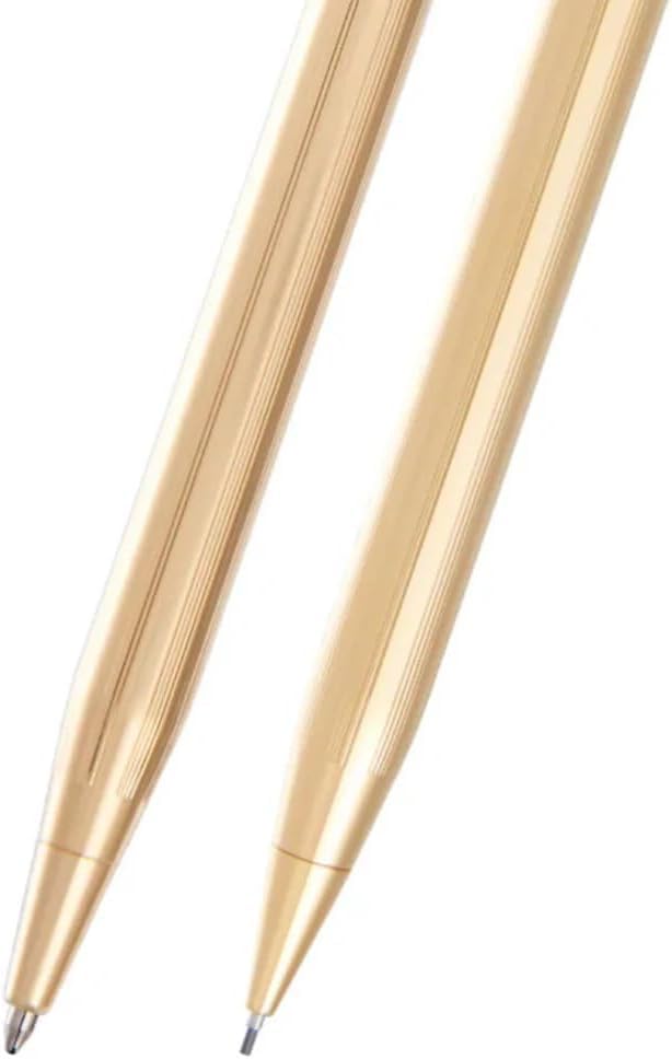 Cross Classic Century Ballpoint Pen and 0.7MM Mechanical Pencil Set, 23KT Gold Plated, Medium Point, Refillable, in corporate gift box