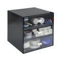Desk Organizer with Drawer, Desk Storage Box (4 drawer, Black)