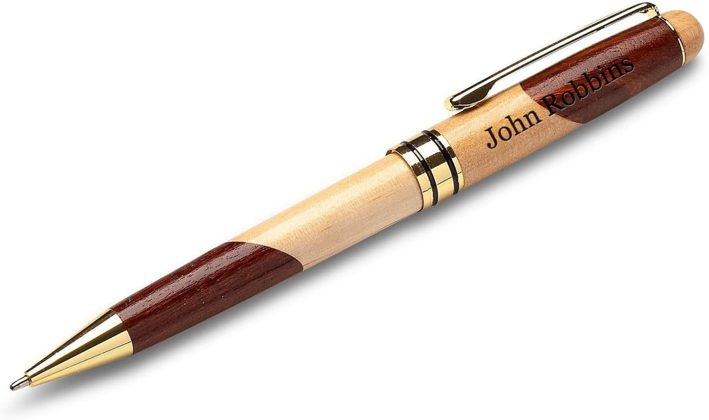 Executive Gift Shoppe | Personalized Custom Wood Pen Set with Maple and Rosewood Finish Box