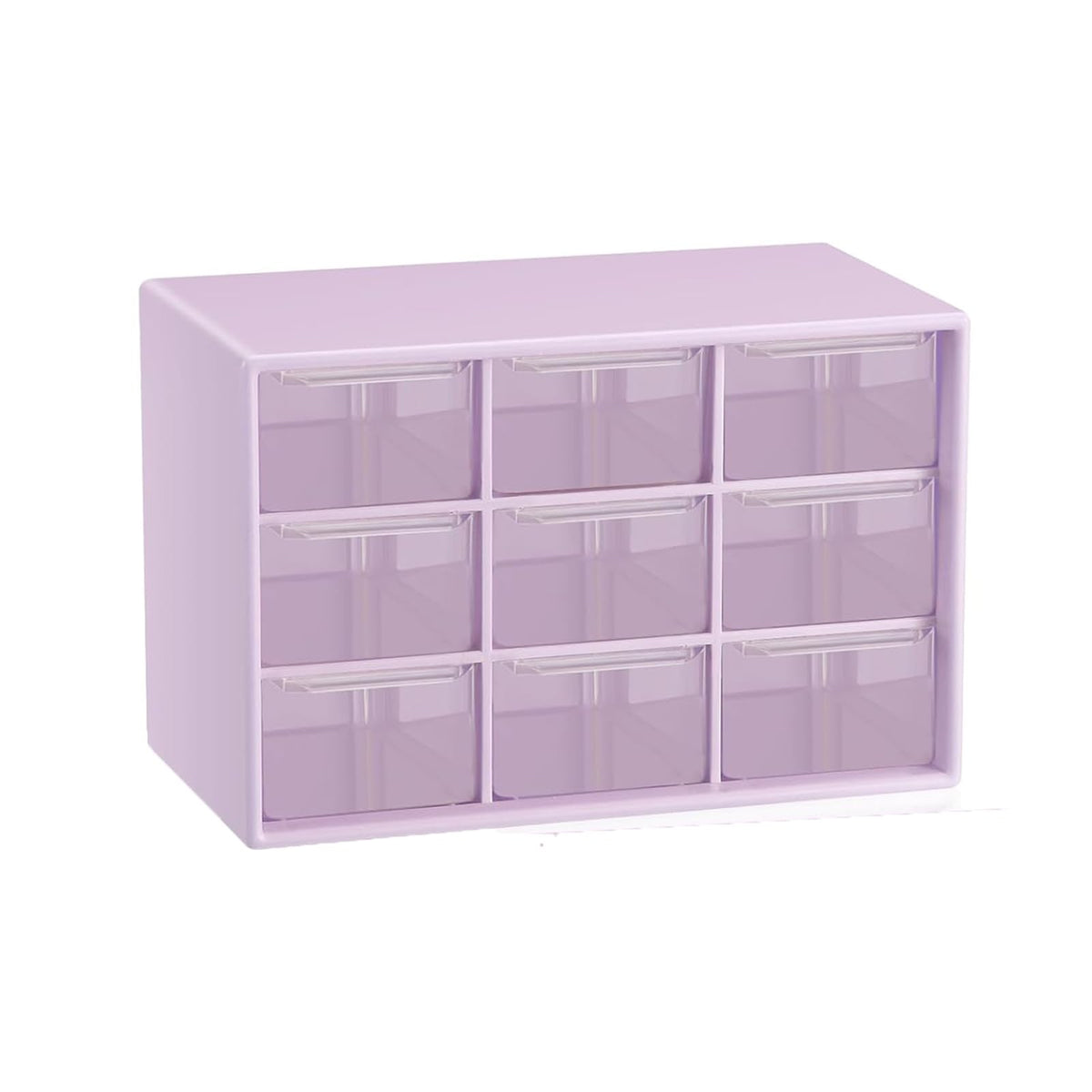 Small Drawer Organizer for Desk, 7.1" x 3. 8" x 4.6" Mini Desktop Drawer Organizer with 9 Clear Drawers, Plastic Desktop Craft Storage Box for Desk Office School Home (White)