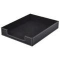 Leather Letter Tray, Office Supplies Desk Organizer for Mail Paper Files Magazines Jewelry Cosmetics,Luxury Letter Holder&Multipurpos Stackable Office Desktop Storage Box ,Black