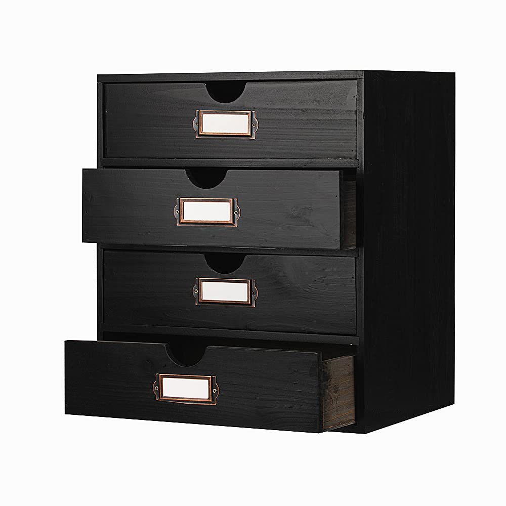 Small Wooden Drawers Wooden Box with Drawer Black