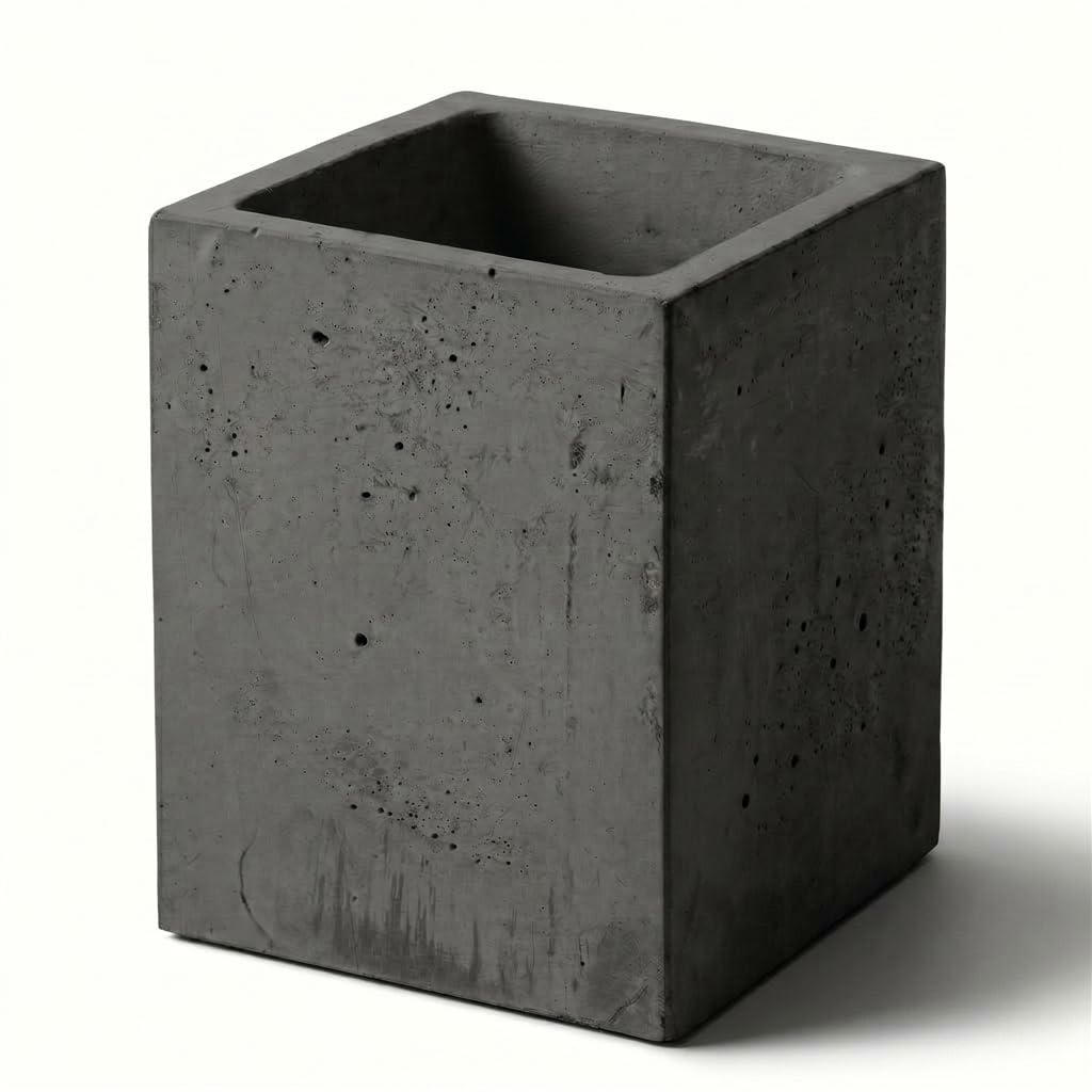 Pen Holder Pencil Holder For Desk,Pen Cup Holder For Desk,Concrete Desktop Pencil Cup (Grey Color)