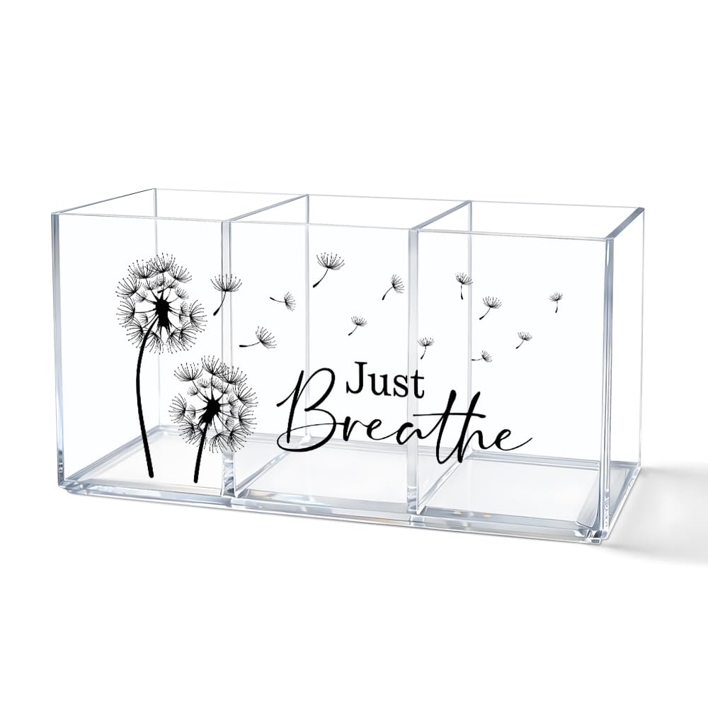 Every Day Is a New Beginning Acrylic Pen Holder 3 Compartments
