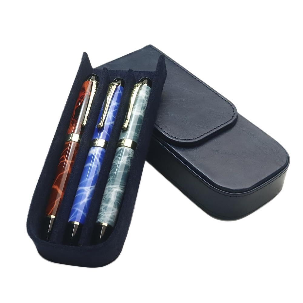 PU Leather Fountain Pen Case, 12-Slot Pen Storage Tray(red)