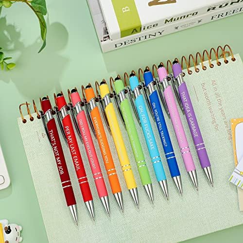 Eersida 30 Pcs Funny Pens for Coworkers Metal Case Gag Gift Adult Insulting
