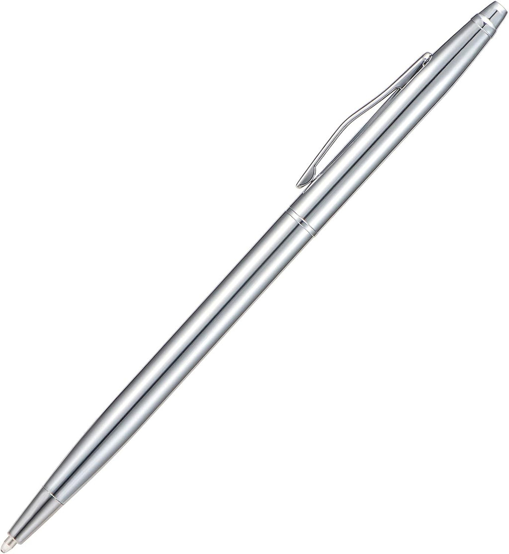 6 Pieces Wikult Silver Slim Metal Ballpoint Pen, 1mm Medium Point Black Ink Smooth Writing, for Business Office Teacher Student Wedding Guest