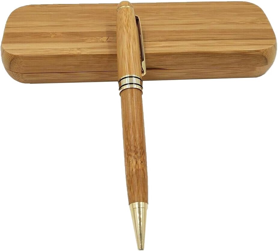 Fancy Minimalist Wooden Pens - Gentlemen Nice Pens Handcrafted Unique Business Pens for Men, Cool Old Fashioned Pen and Case Set Gift for Journal Writing (Single Display)