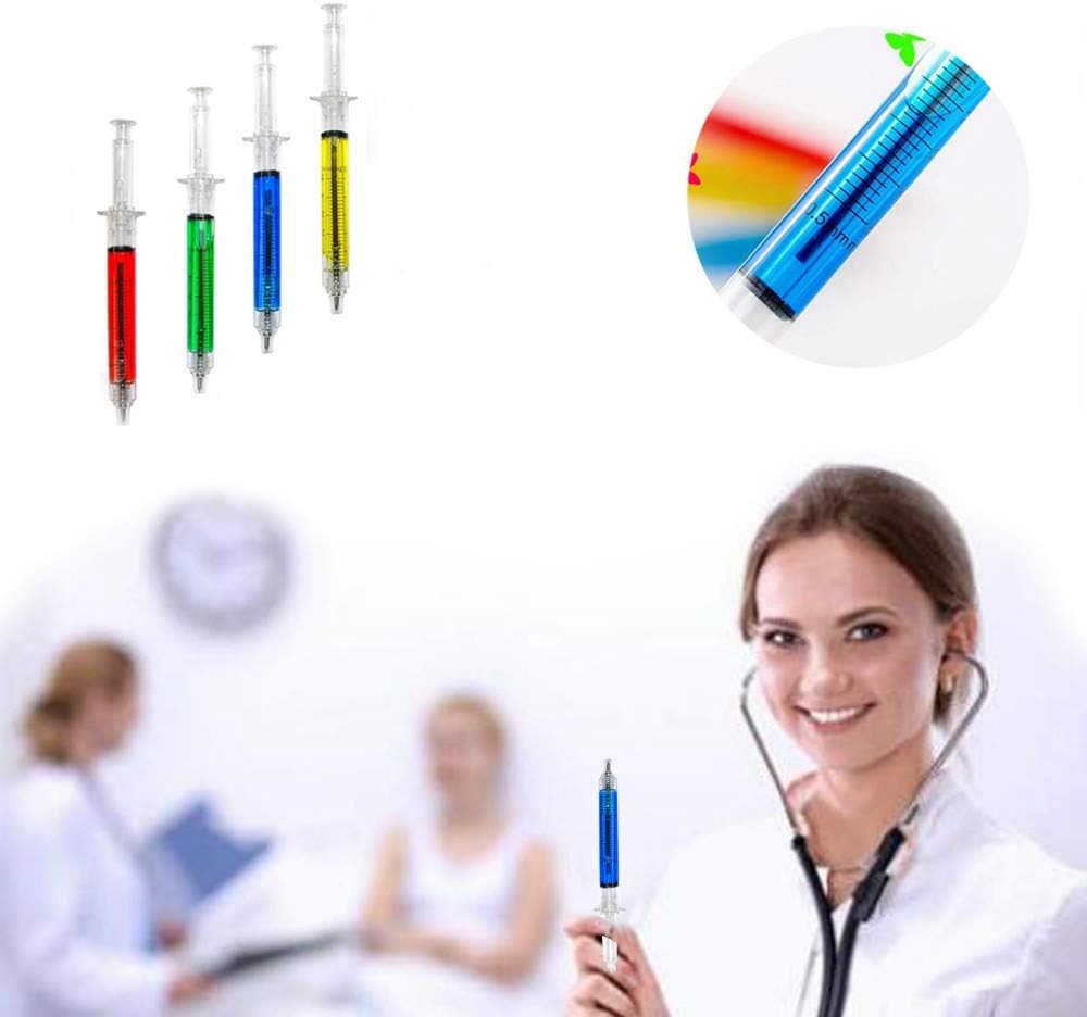 4 Syringe Pens + 6 Pill Pens + 10 Bone Design Ballpoint Pens - Medical Theme Nurse Gifts & Novelty Pen Set for Halloween, Thanksgiving & Christmas