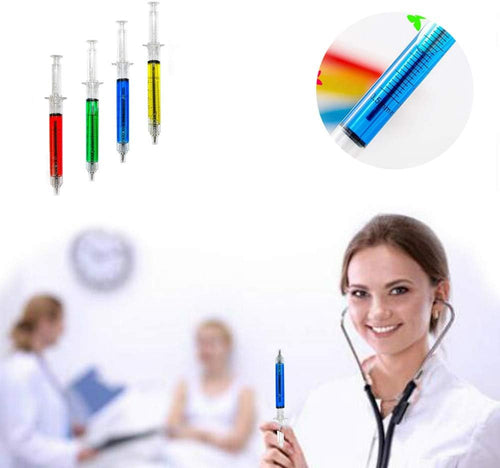 4 Syringe Pens + 6 Pill Pens + 10 Bone Design Ballpoint Pens - Medical Theme Nurse Gifts & Novelty Pen Set for Halloween, Thanksgiving & Christmas