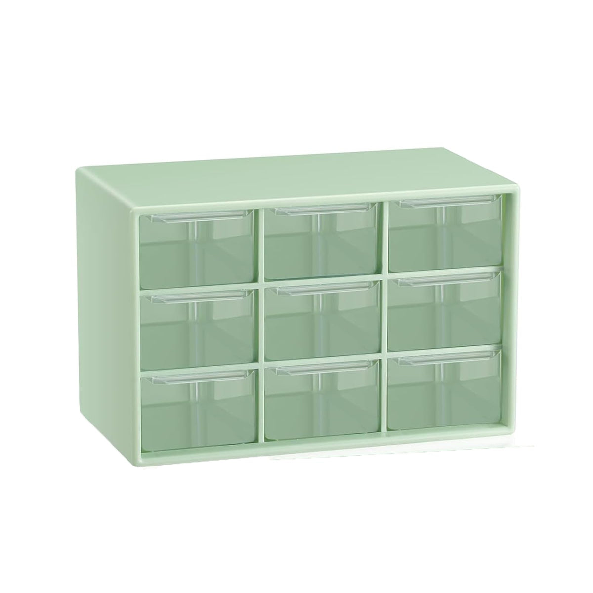 Small Drawer Organizer for Desk, 7.1" x 3. 8" x 4.6" Mini Desktop Drawer Organizer with 9 Clear Drawers, Plastic Desktop Craft Storage Box for Desk Office School Home (White)