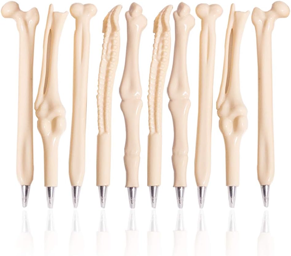 4 Syringe Pens + 6 Pill Pens + 10 Bone Design Ballpoint Pens - Medical Theme Nurse Gifts & Novelty Pen Set for Halloween, Thanksgiving & Christmas