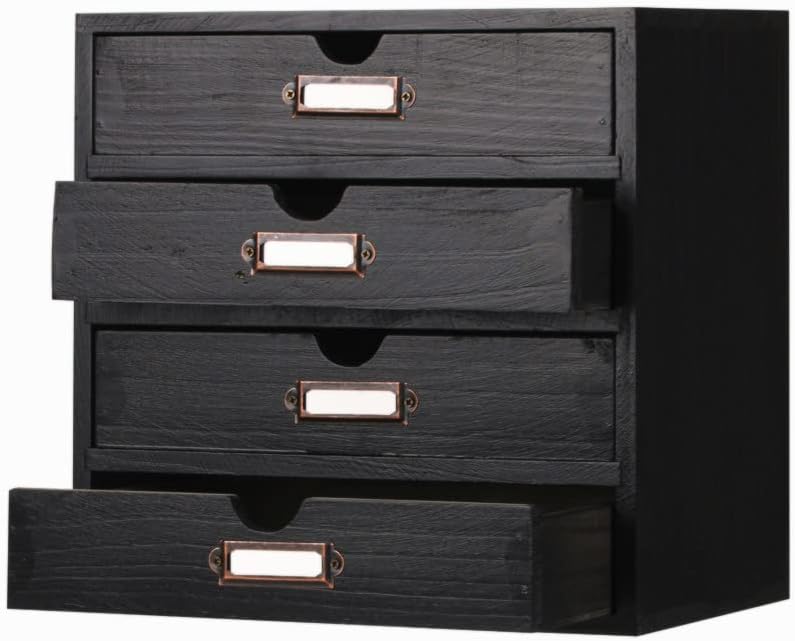Small Wooden Drawers Wooden Box with Drawer Black