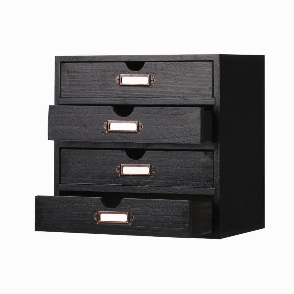 Small Wooden Drawers Wooden Box with Drawer Black