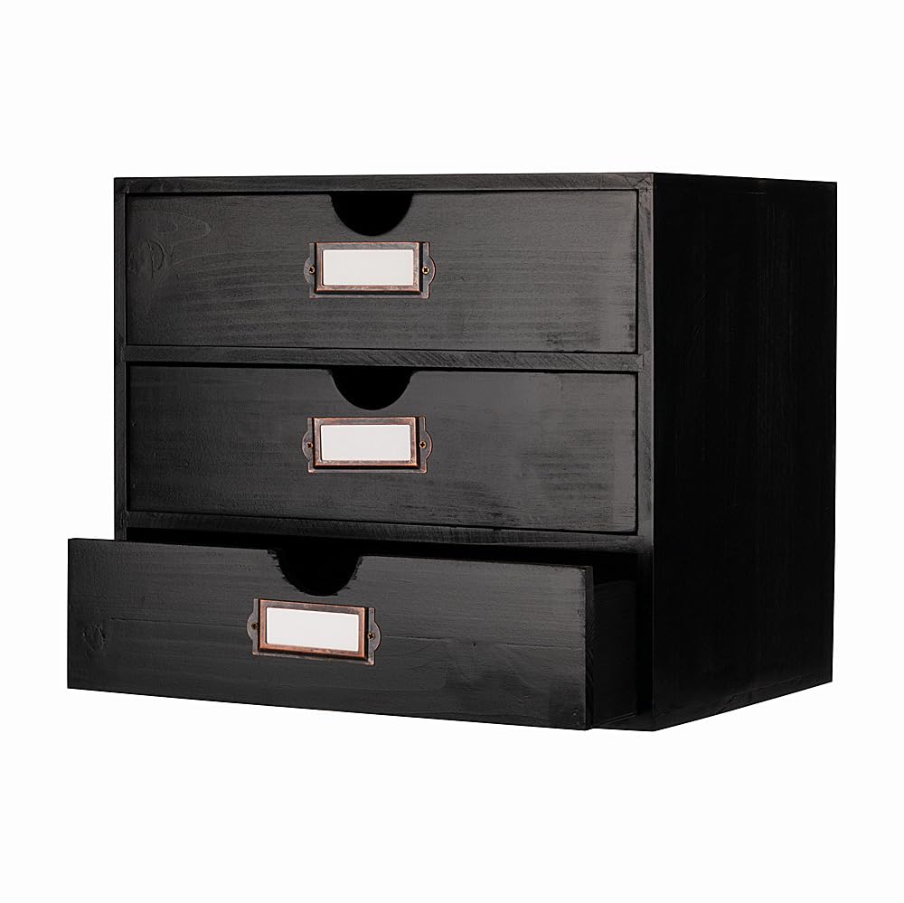 Small Wooden Drawers Wooden Box with Drawer Black