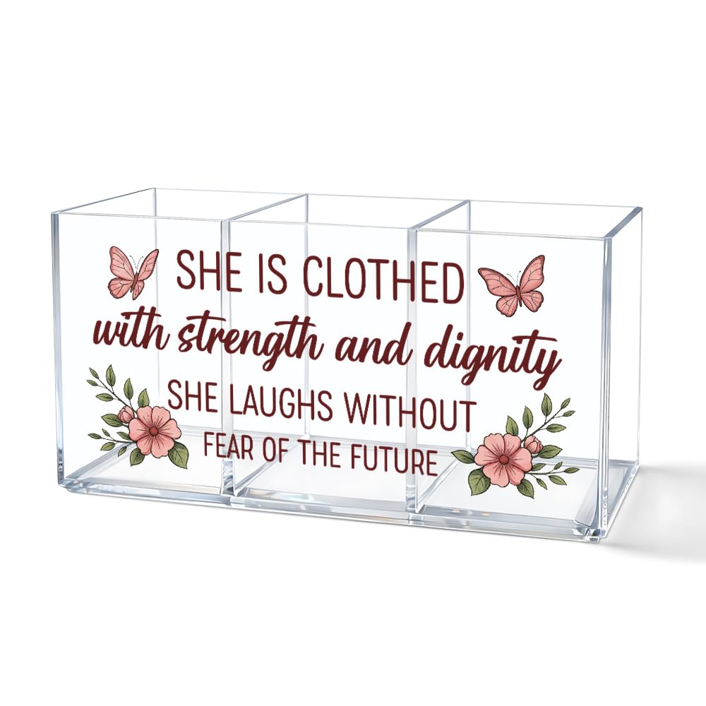 Every Day Is a New Beginning Acrylic Pen Holder 3 Compartments