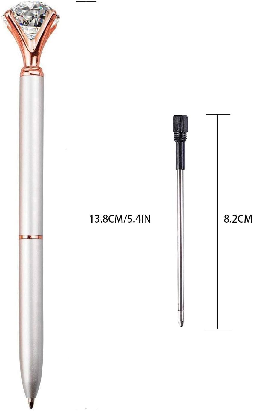 LONGKEY Set of 12 Diamond Pens – Elegant Crystal Topped Writing Instruments for Gifting, Office, and Special Occasions
