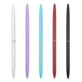 5 Pieces Ballpoint Pen Set, Black Ink Slim Lightweight Smooth Writing Metal Pen, for Business Office Teacher Student Wedding Guest (Silver)