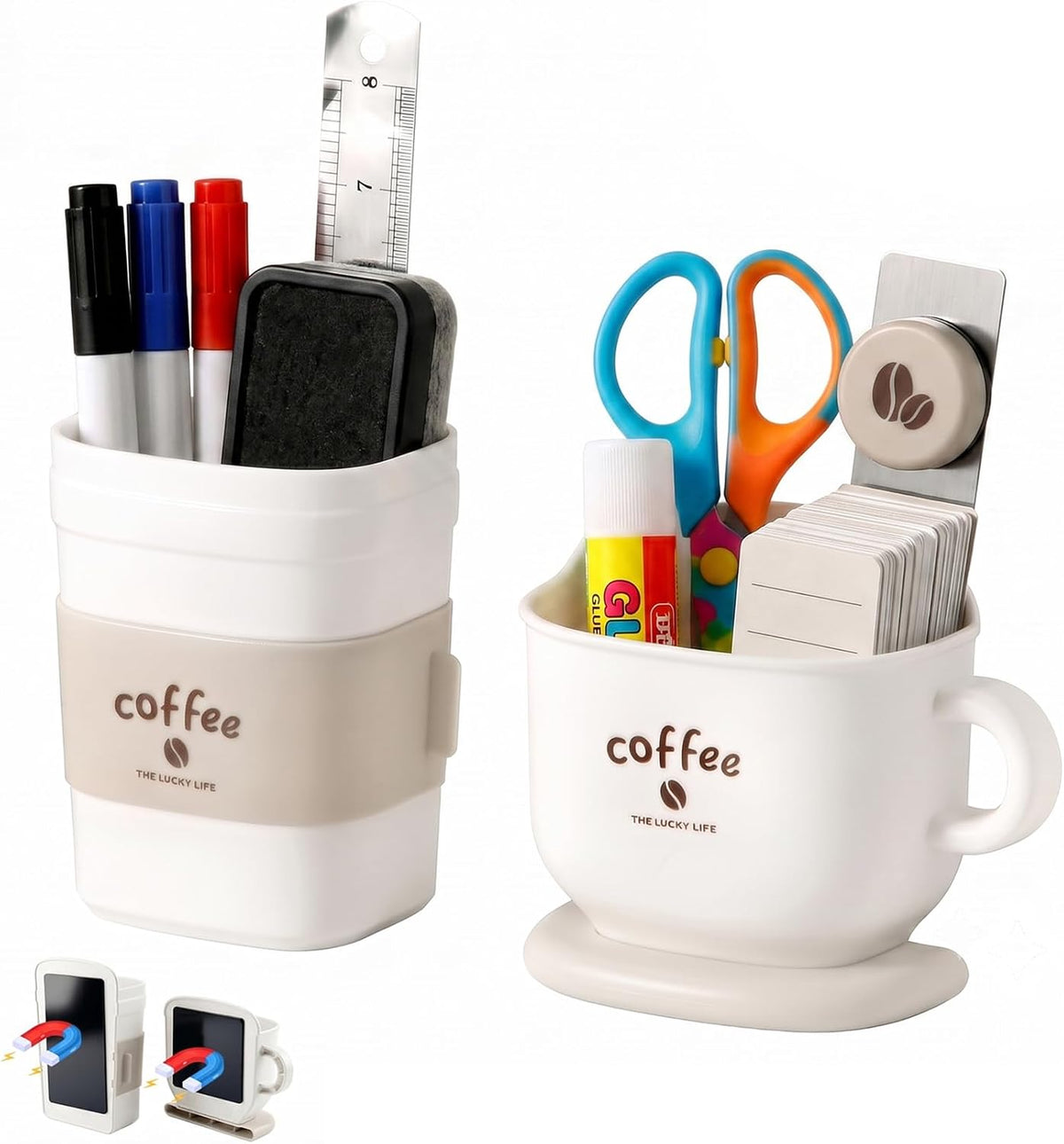Magnetic Pen Holder, 2 Pack Dry Erase Marker Holder for Whiteboard