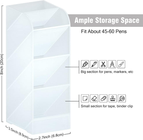 Asten Pen Holder, Pencil Holder for Desk, Pen Organizer (Clear, 3 Pack)