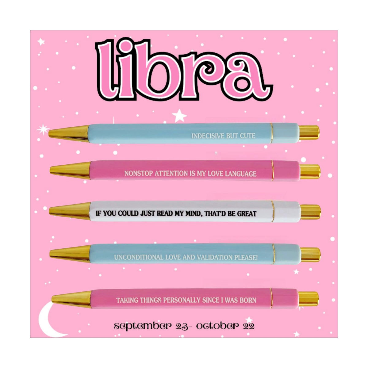 Jxueych 5pcs Cancer Pen Set - Funny Personalized Pens with Inspirational Quotes - Ideal Gift for Friends and Family - Black Ink, Medium Nib 1.0mm