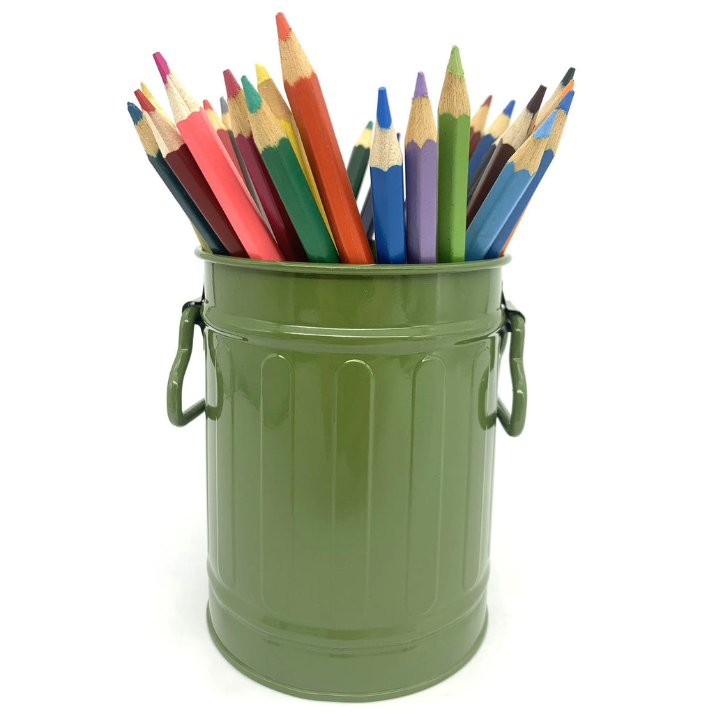 Desk Pen Holder, Metal Pencil Holder for Desk, Desk Organizer with Handle, Makeup Brush Holders, Pencil Cup, Desktop Storage Organizer for Office, School, Home (Green)
