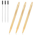 Cambond Slim Gold Ballpoint Pens - Black Ink 1.0 mm Metal Fancy Pens
