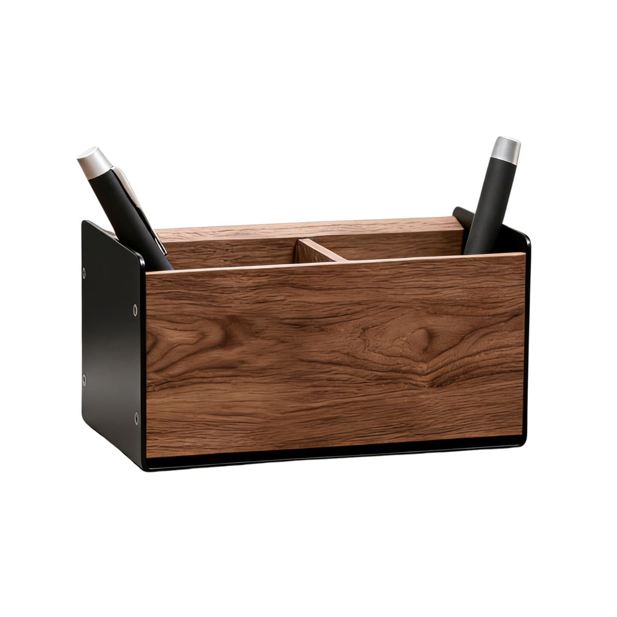 muso wood Walnut & Aluminum 1 Slot Pen Holder for Desktop