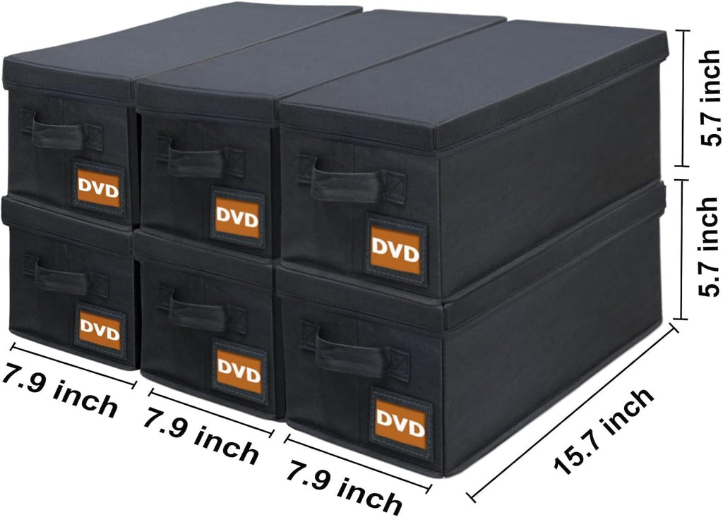DVD Storage Box with Handle - 6 Pack