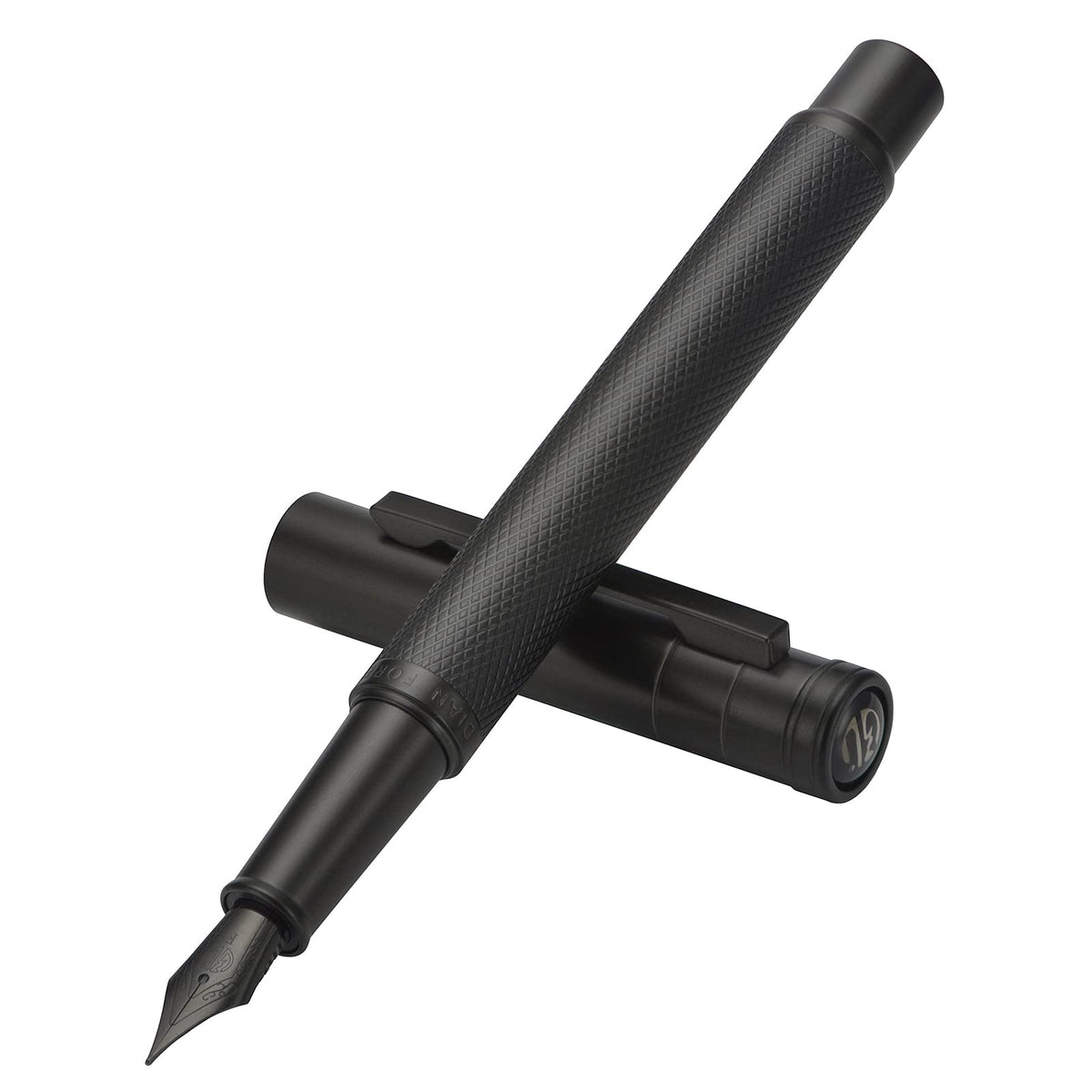 Matte Black Forest Fountain Pen Extra Fine Nib Classic Design with Converter and Metal Pen Box Set by Asvine