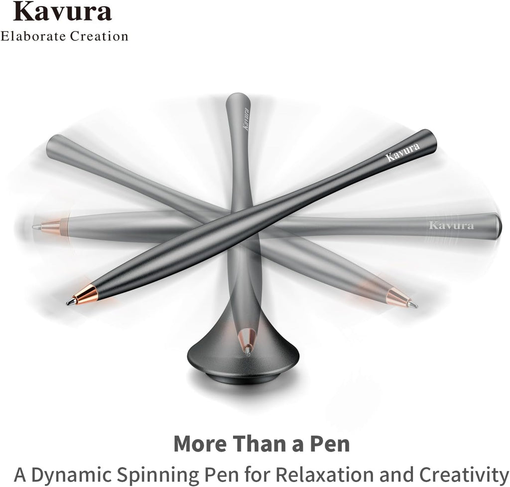 Metal Gravity Spinner Pen, Desk Fidget Pen for Men, Black