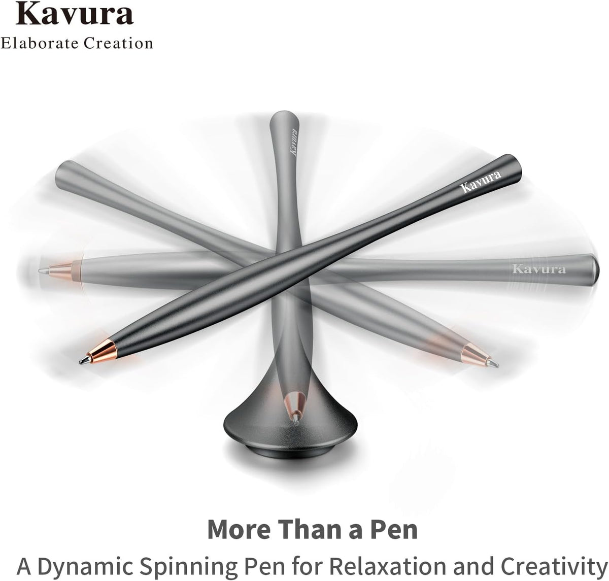 Metal Gravity Spinner Pen, Desk Fidget Pen for Men, Black