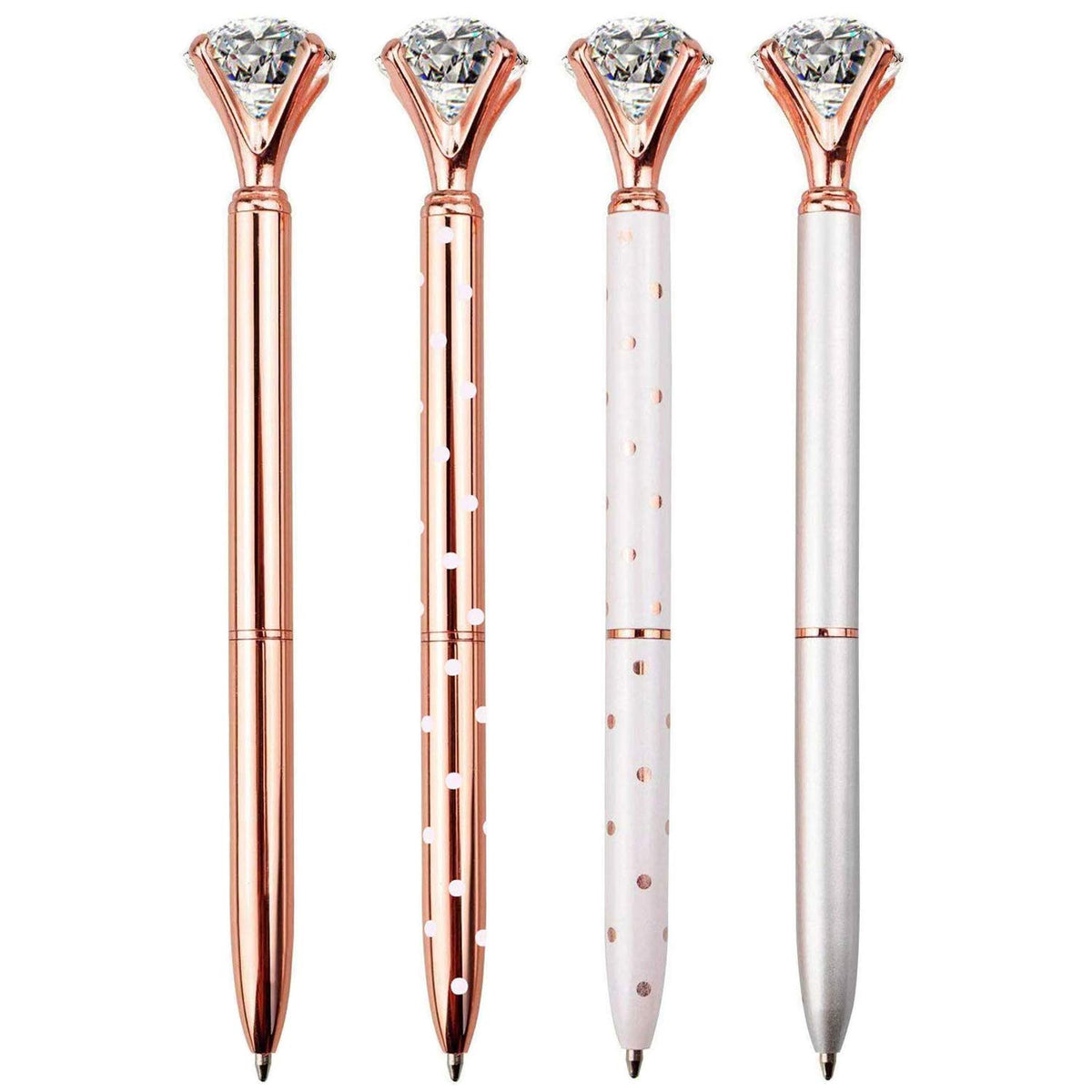 LONGKEY Set of 12 Diamond Pens – Elegant Crystal Topped Writing Instruments for Gifting, Office, and Special Occasions