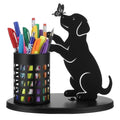 Tandefio Dog Pen Holder for Desk Cute Black Puppy Pencil Holder