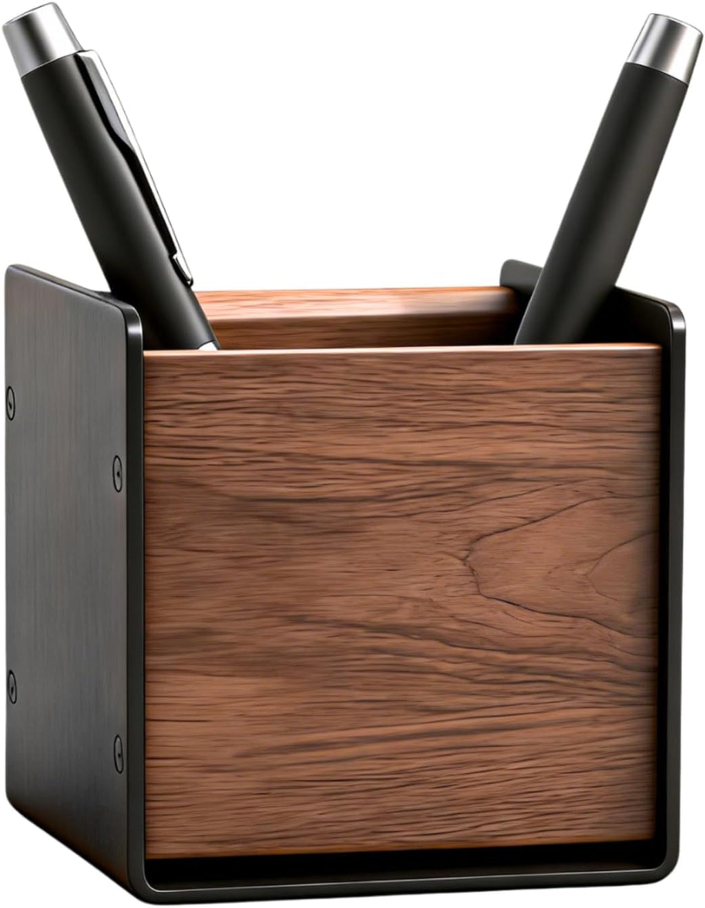 muso wood Walnut & Aluminum 1 Slot Pen Holder for Desktop