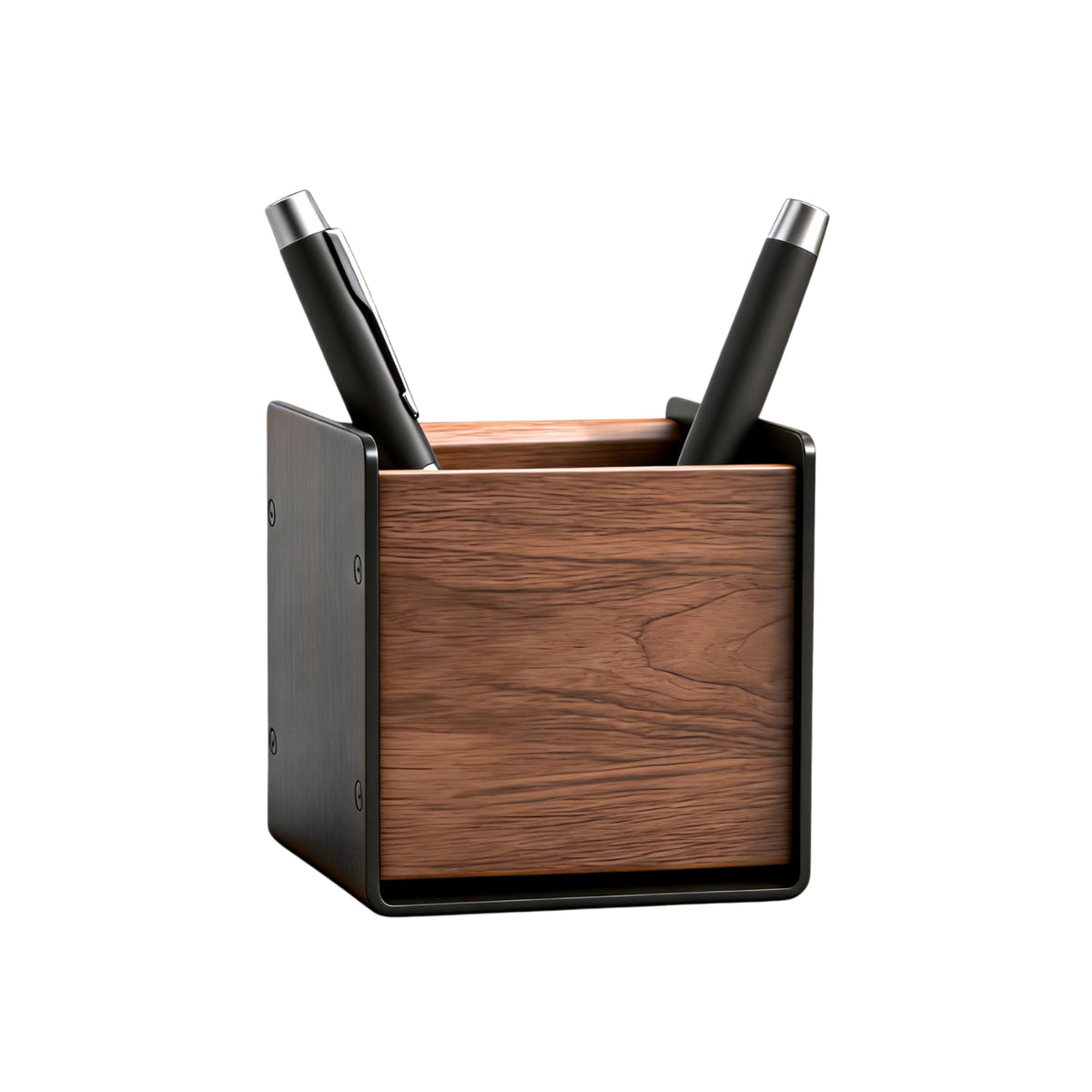 muso wood Walnut & Aluminum 1 Slot Pen Holder for Desktop