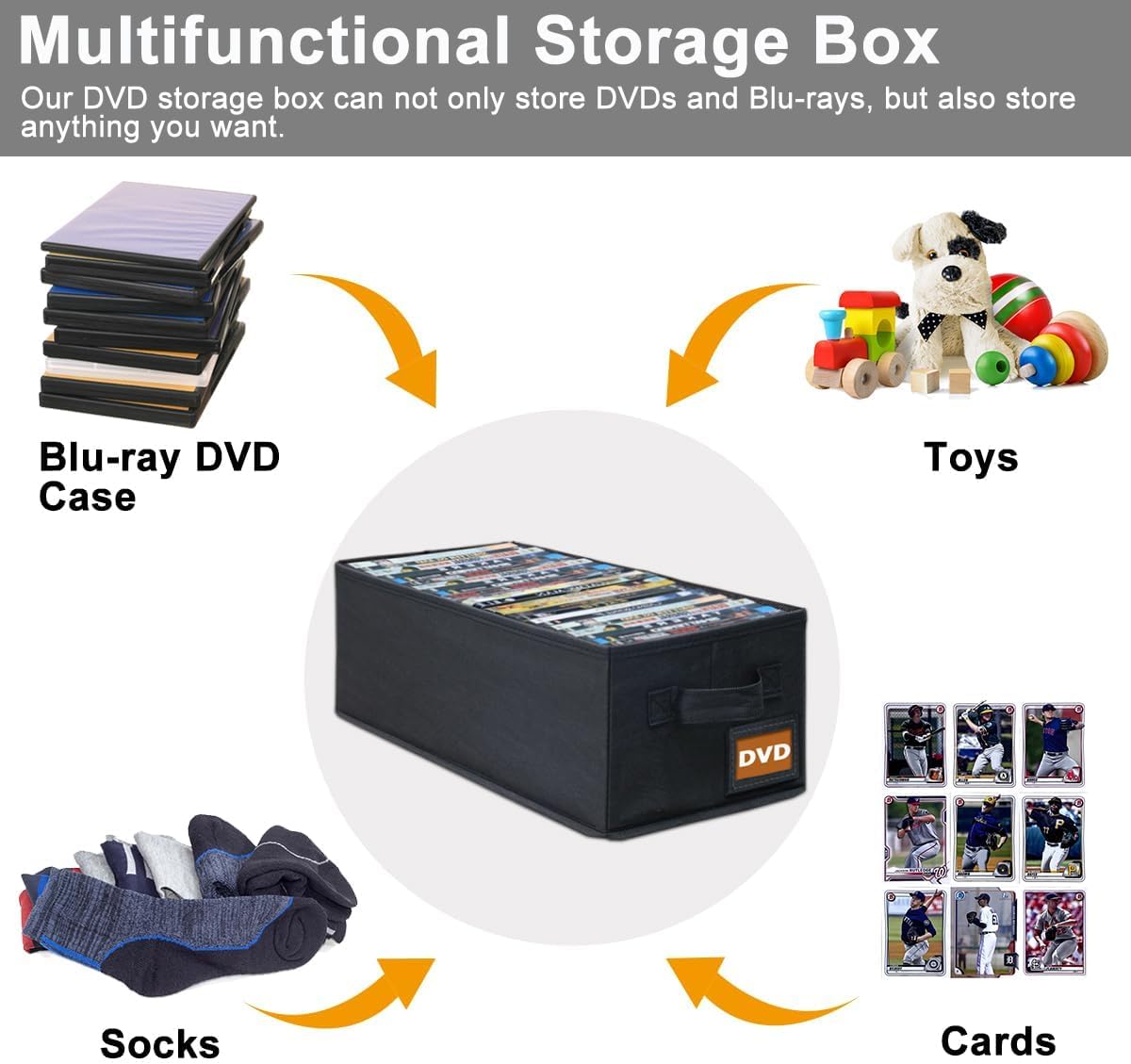 DVD Storage Box with Handle - 6 Pack