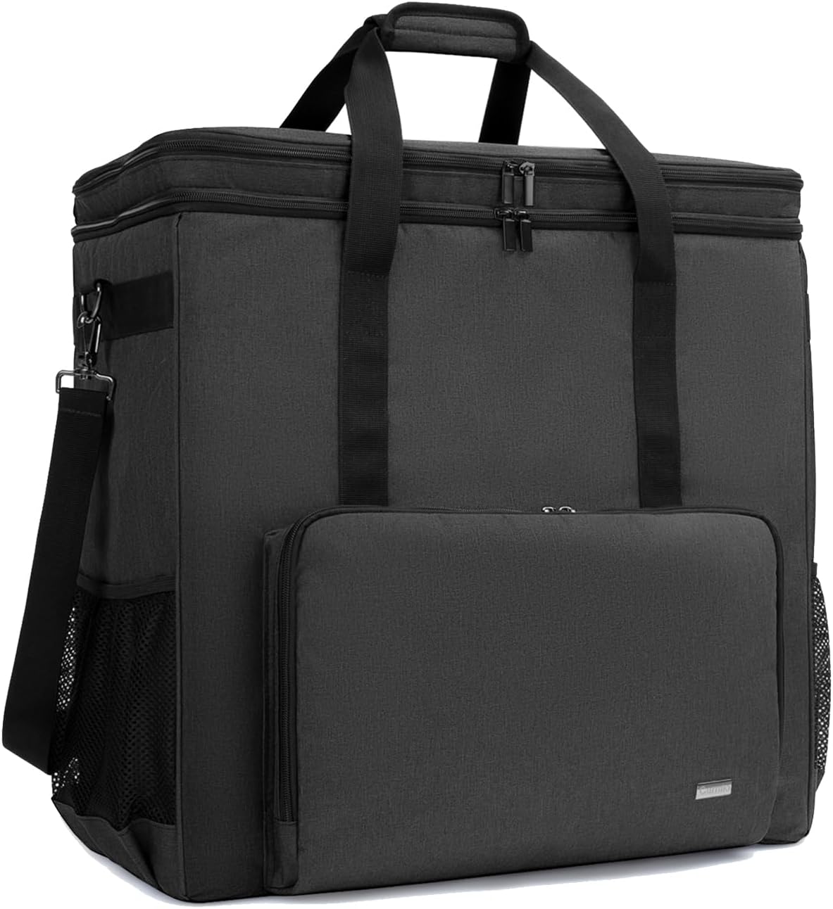 CURMIO Double-Layer PC Carrying Case, Computer Travel Bag for Tower, Black