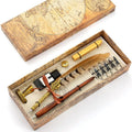 Peacock Feather Pen and Ink Set, Wax Seal Kit Present Box
