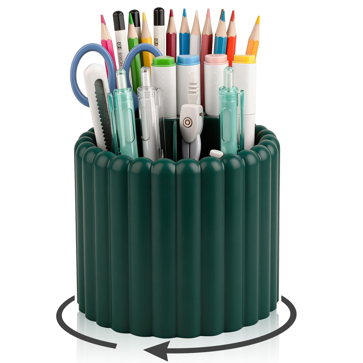 Anyoifax Rotating Pen Holder for Desk Removable Pencil Cup, Small White