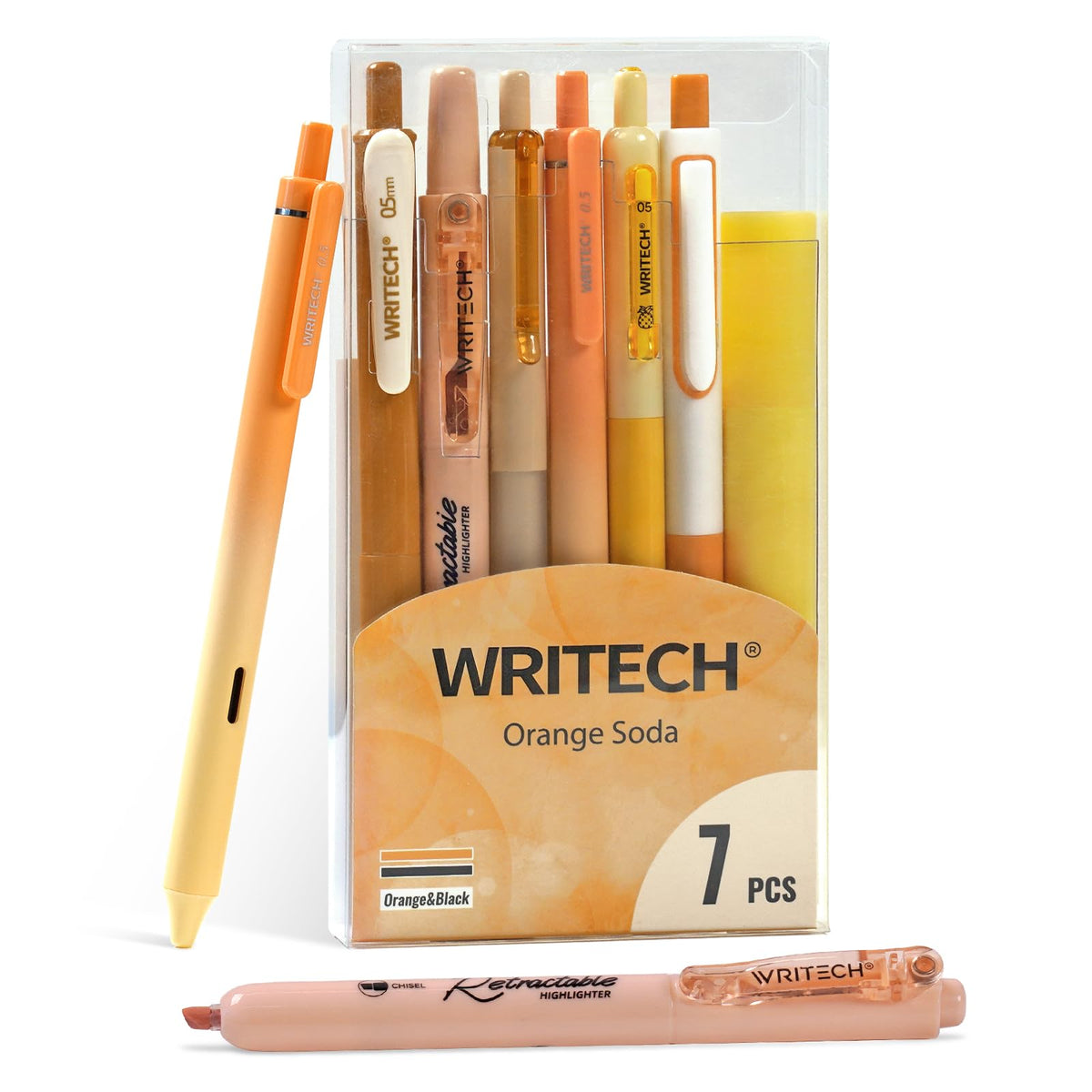 WRITECH Gel Pens Journaling Highlighters: 0.5 & 0.7mm Blue Journal Set 7ct