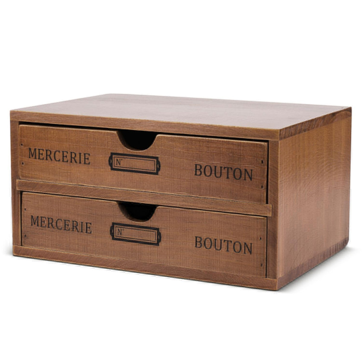 Flexzion Wooden Storage Box with 4 Drawers, Vintage Desktop Organizer