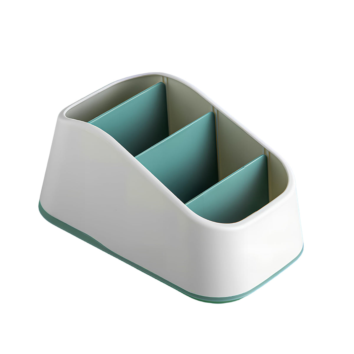 Desktop Organizer 4 Compartments, Plastic Desk Storage Box for Office Home (Orange)