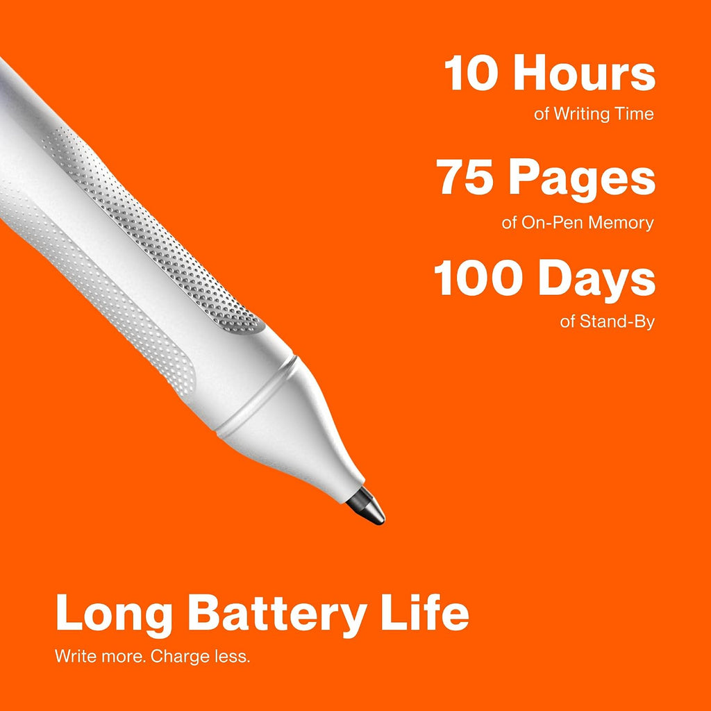 inq Smart Writing Set – Converts Handwriting to Text – Real Ink on Real Paper - AI Note Taking, Voice Recording and Transcription, For iPhone and Android - Smart Pen & Notebook (Letter Size), White