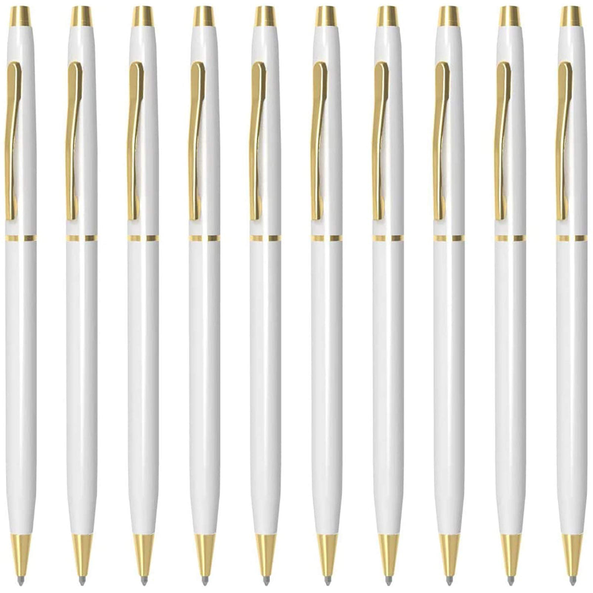 Cambond Slim Gold Ballpoint Pens - Black Ink 1.0 mm Metal Fancy Pens