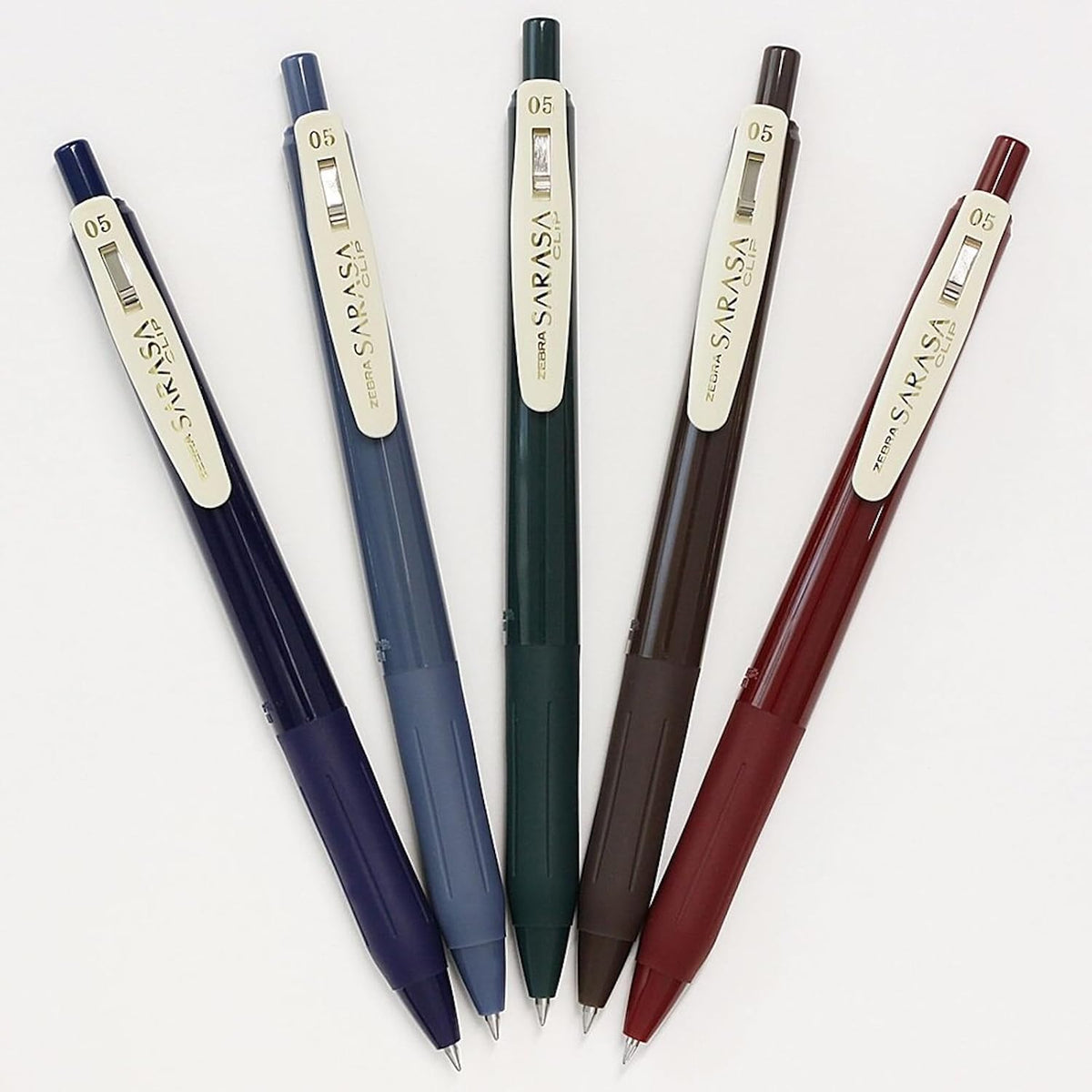 Zebra Pen SARASA Clip Retractable Gel Pen, Assorted Vintage Dark Ink, 5-Pk