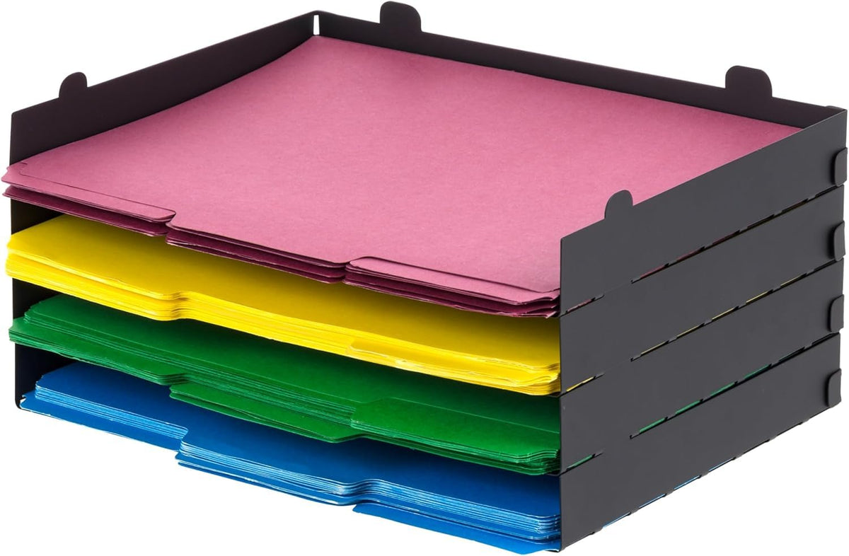 IRIS USA 6-Pack Medium Desktop File Box with Open Lid, Clear