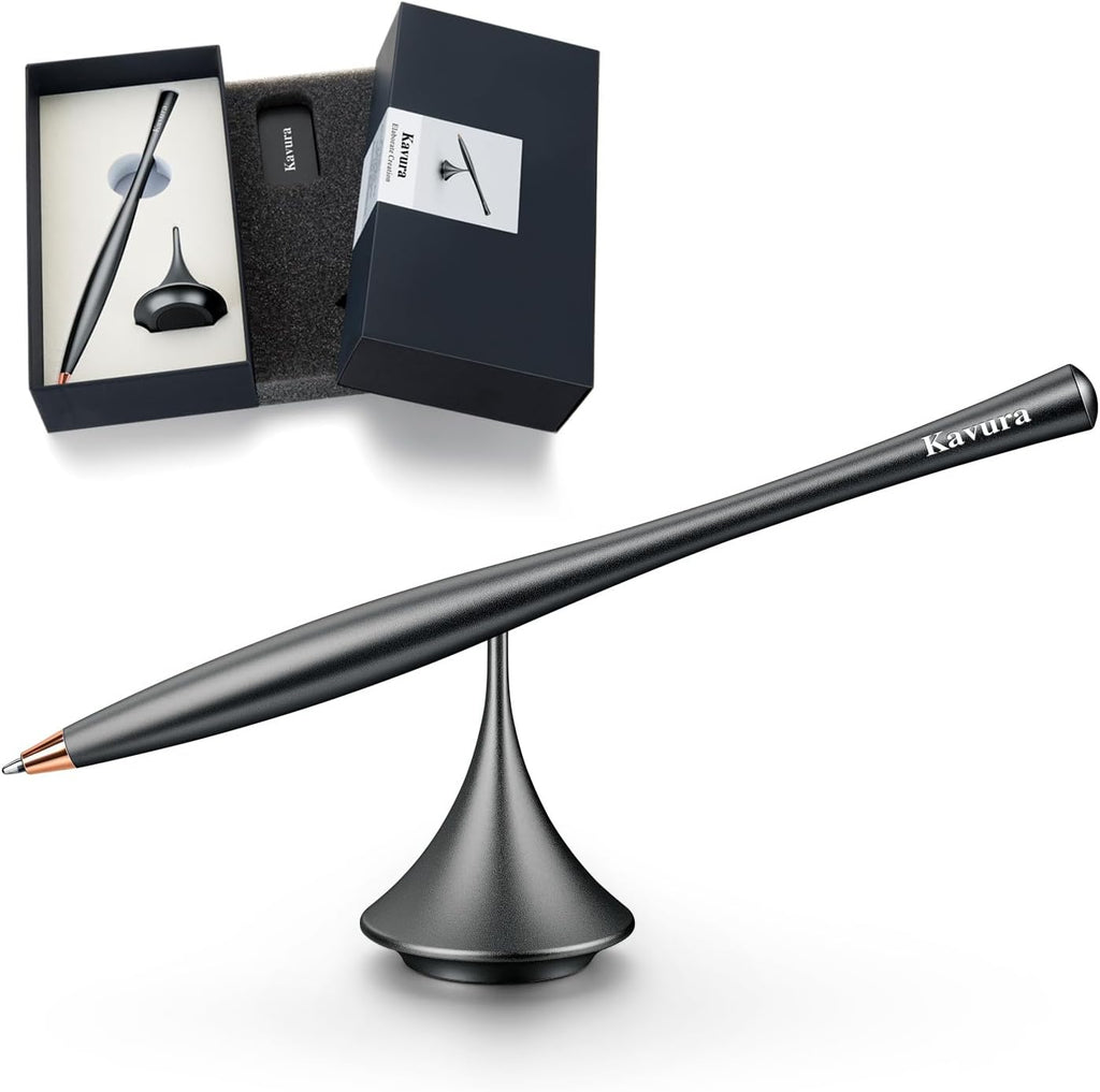 Metal Gravity Spinner Pen, Desk Fidget Pen for Men, Black